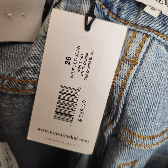 WeWoreWhat High Rise Wide Leg Jeans NEW Size 26 - Picture 8 of 11